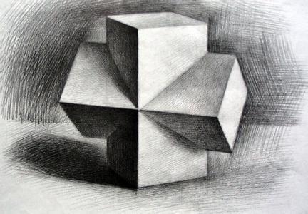 美术新手素描石膏多面体的明暗处理方法